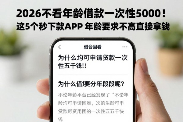 2026不看年龄借款一次性5000!这5个秒下款APP,年龄要求不高直接拿钱