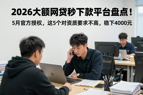 2026大额网贷秒下款平台盘点！5月官方授权，这5个对资质要求不高，稳下4000元