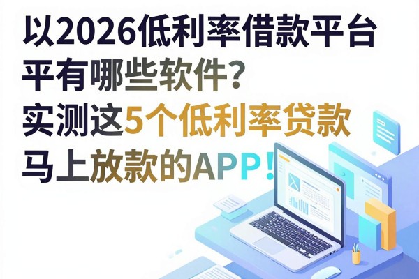 2026低利率借款平台有哪些软件?实测这5个低利率贷款马上放款的APP!
