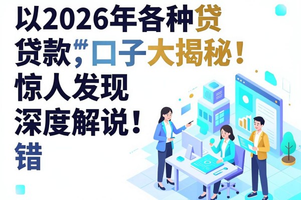 2026年各种贷款口子大揭秘！惊人发现深度解说，错过可惜！