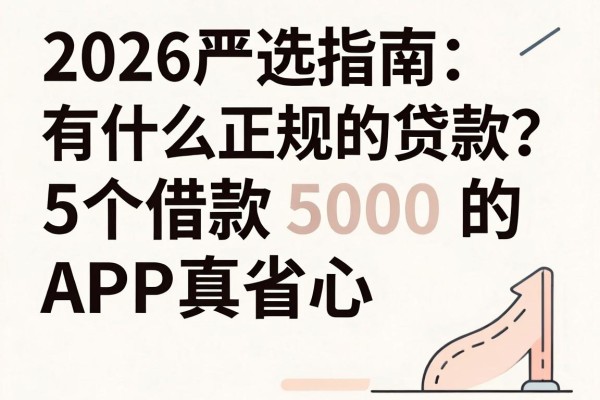 2026严选指南:有什么正规的贷款?这5个借款5000的APP真省心