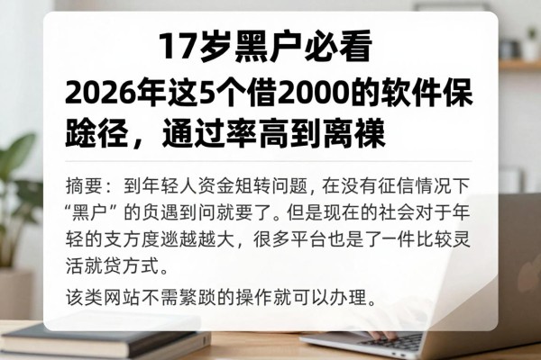 17岁黑户必看！2026年这5个借2000的软件途径，通过率高到离谱