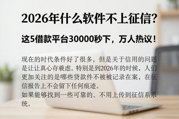 2026年什么软件不上征信？这5借款平台30000秒下，万人热议！