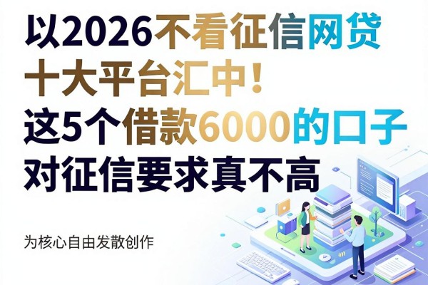 2026不看征信网贷十大平台汇总！这5个借款6000的口子对征信要求真不高