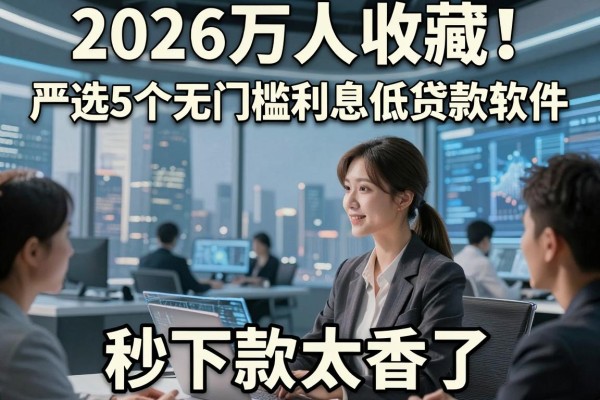 2026万人收藏!严选5个无门槛利息低贷款软件,秒下款太香了