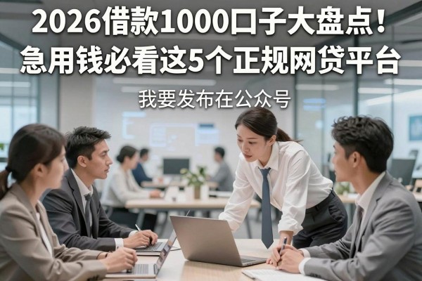 2026借款1000口子大盘点!急用钱必看这5个正规网贷平台