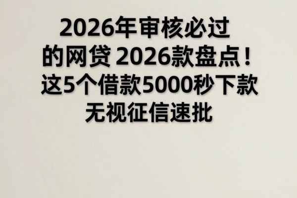 2026年审核必过的网贷2026款盘点！这5个借款5000秒下款，无视征信速批
