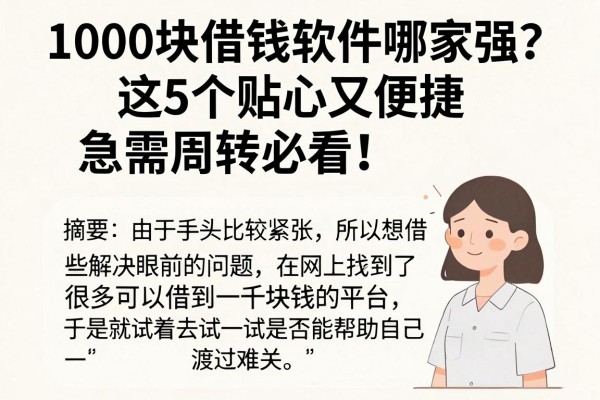 1000块借钱软件哪家强？这5个贴心又便捷，急需周转必看！