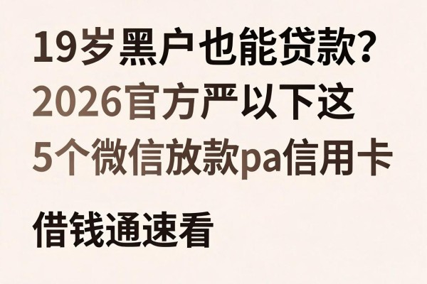 19岁黑户也能贷款？2026官方严筛下这5个微信放款App信用卡借钱通道速看