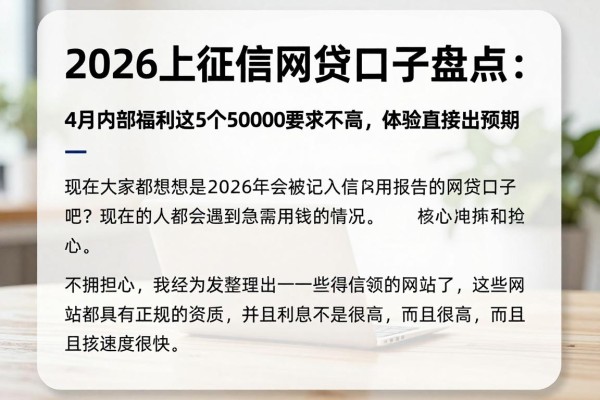 2026上征信网贷口子盘点:4月内部福利这5个借款50000要求不高,体验直接超出预期