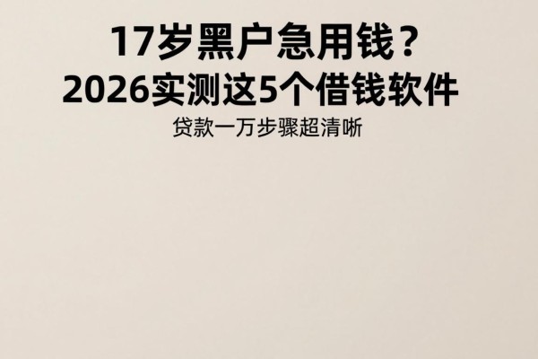 17岁黑户急用钱?2026实测这5个借钱软件,贷款一万步骤超清晰
