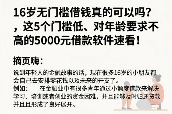 16岁无门槛借钱真的可以吗？这5个门槛低、对年龄要求不高的5000元借款软件速看！