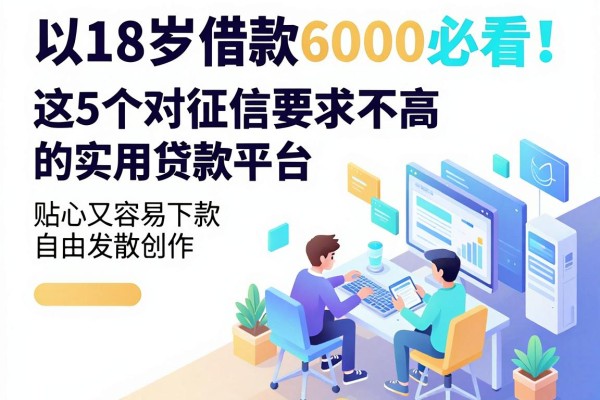 18岁借款6000必看！这5个对征信要求不高的实用贷款平台，贴心又容易下款