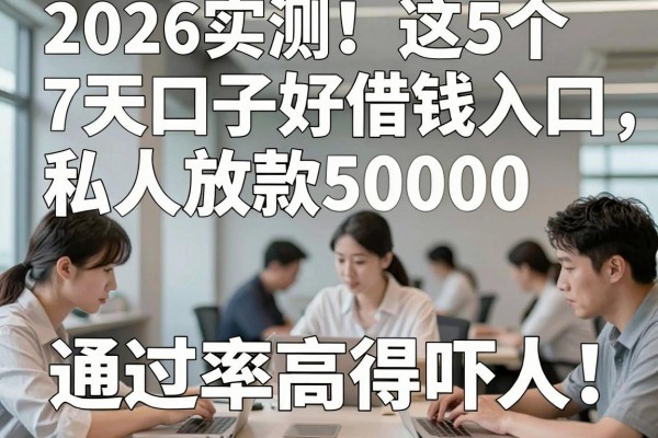 2026实测！这5个7天口子好借钱入口，私人放款50000通过率高得吓人