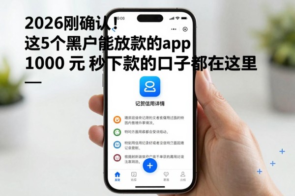 2026刚确认！这5个黑户能放款的app，1000元秒下款的口子都在这里