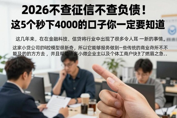 2026不查征信不查负债!这5个秒下4000的口子你一定要知道