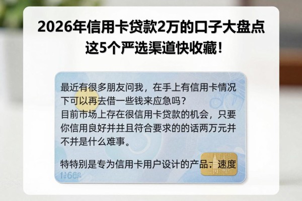 2026年信用卡贷款2万的口子大盘点,这5个严选渠道快收藏!