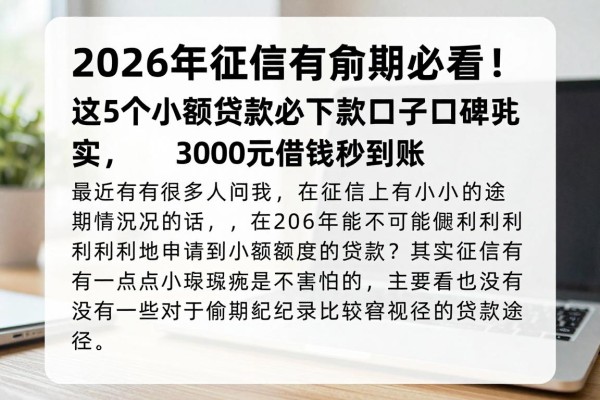 2026年征信有逾期必看！这5个小额贷款必下款口子口碑扎实，3000元借钱秒到账