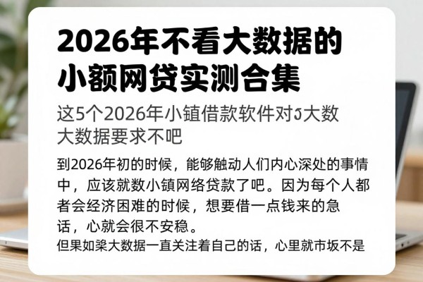 2026年不看大数据的小额网贷实测合集!这5个2026年小额借款软件对大数据要求不高