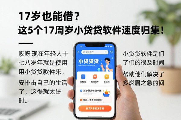 17岁也能借?这5个17周岁小额贷款软件速度归集!