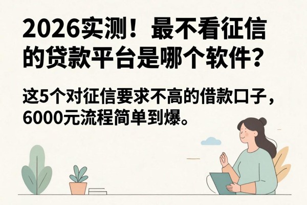 2026实测!最不看征信的贷款平台是哪个软件?这5个对征信要求不高的借款口子,6000元流程简单到爆