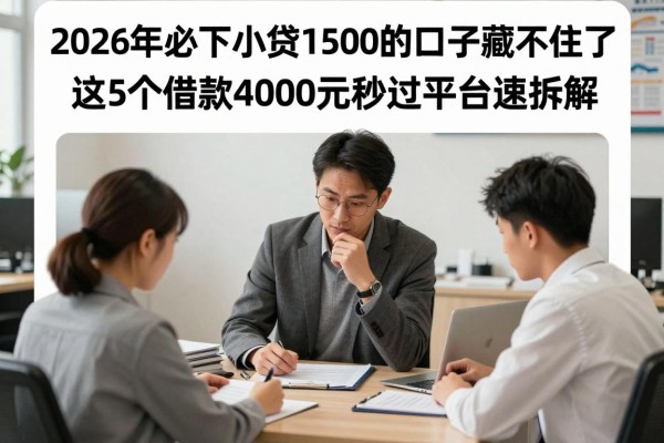 2026年必下小贷1500的口子藏不住了!这5个借款4000元秒过平台速拆解