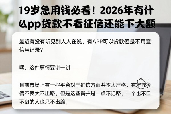 19岁急用钱必看!2026年有什么app贷款不看征信还能下大额