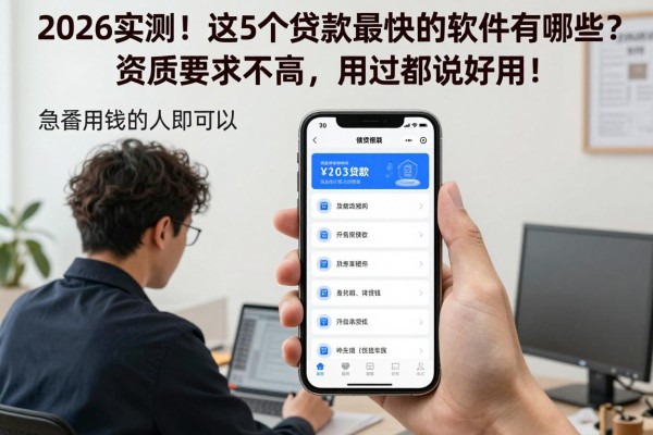 2026实测!这5个贷款最快的软件有哪些?资质要求不高,用过都说好用!