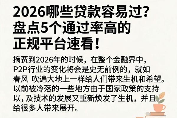 2026哪些贷款容易过？盘点5个通过率高的正规平台速看！