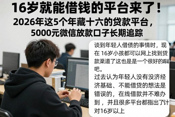 16岁就能借钱的平台来了!2026年这5个年满十六的贷款平台,5000元微信放款口子长期追踪