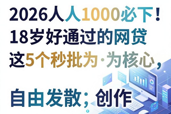 2026人人1000必下！18岁好通过的网贷这5个秒批