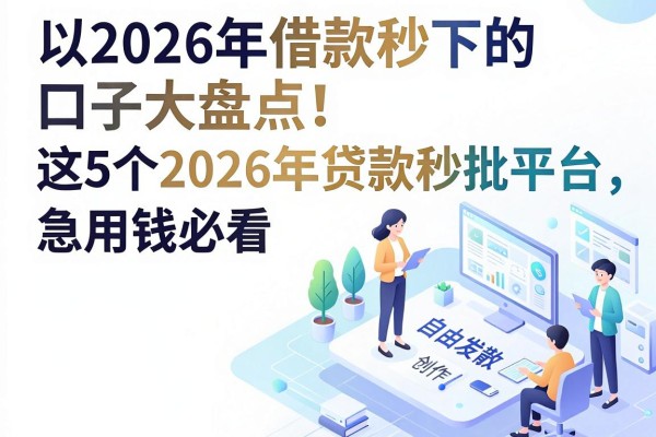 2026年借款秒下的口子大盘点!这5个2026年贷款秒批平台,急用钱必看