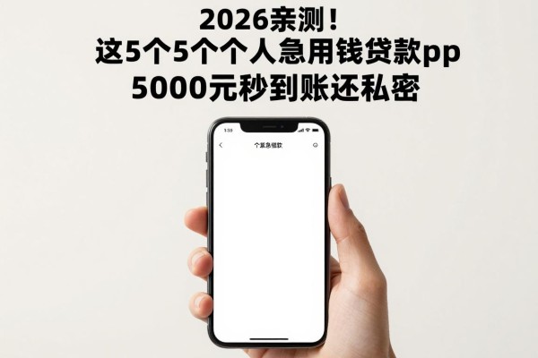 2026亲测!这5个个人急用钱贷款app,5000元秒到账还私密