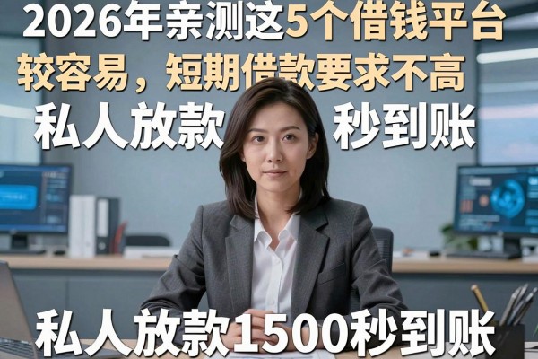 2026年亲测这5个借钱平台较容易,短期借款要求不高,私人放款1500秒到账!