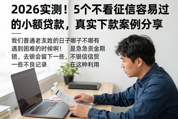 2026实测!5个不看征信容易过的小额贷款,真实下款案例分享