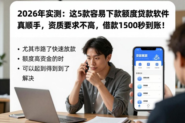 2026年实测：这5款容易下款额度贷款软件真顺手，资质要求不高，借款1500秒到账！