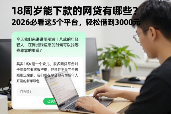 18周岁能下款的网贷有哪些?2026必看这5个平台,轻松借到3000元
