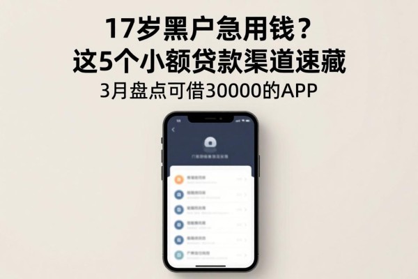 17岁黑户急用钱?这5个小额贷款渠道速藏,3月盘点可借30000的APP
