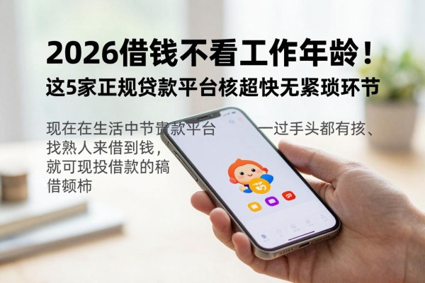 2026借钱不看工作年龄！这5家正规贷款平台审核超快无繁琐环节