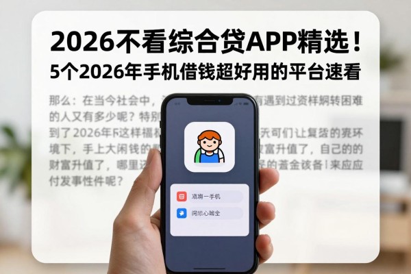 2026不看综合贷款APP精选！5个2026年手机借钱超好用的平台速看