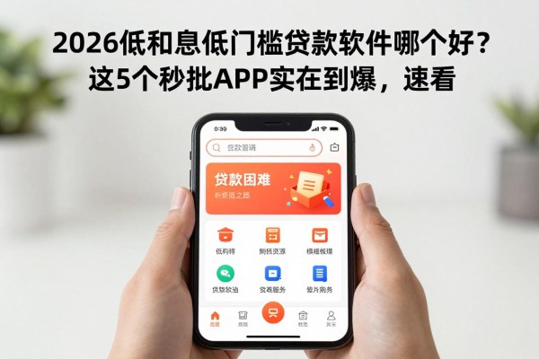 2026低利息低门槛贷款软件哪个好?这5个秒批APP实在到爆,速看