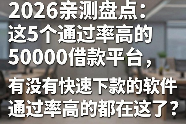 2026亲测盘点：这5个通过率高的50000借款平台，有没有快速下款的软件通过率高的都在这了