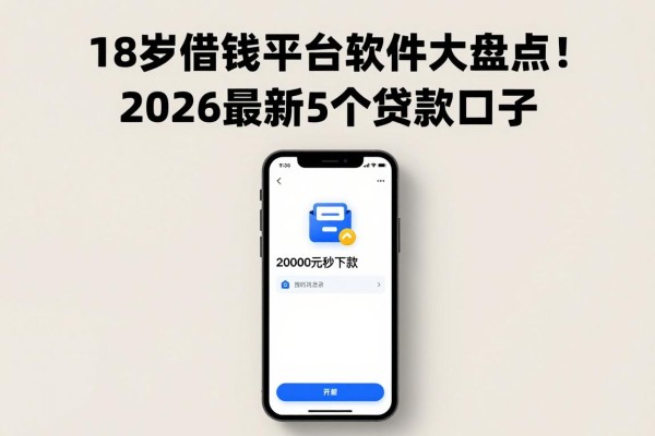 18岁借钱平台软件大盘点!2026最新5个贷款口子,2000元秒下款超容易