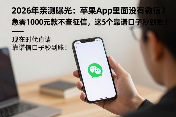 2026年亲测曝光:苹果App里面没有微信?急需1000元借款不查征信,这5个靠谱口子秒到账!