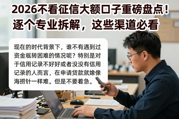 2026不看征信大额口子重磅盘点!逐个专业拆解,这些渠道必看