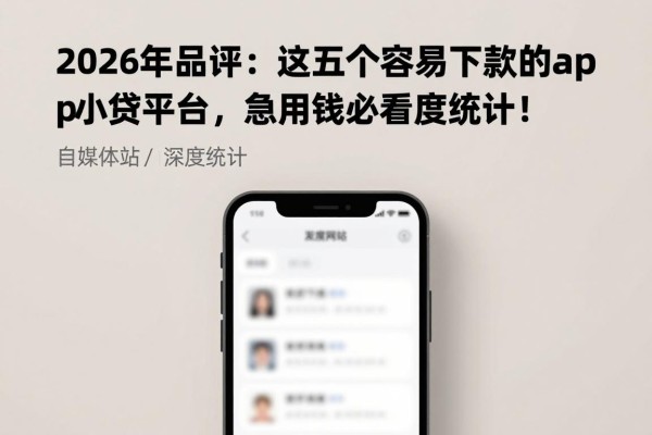 2026年品评:这五个容易下款的app小贷平台,急用钱必看深度统计!