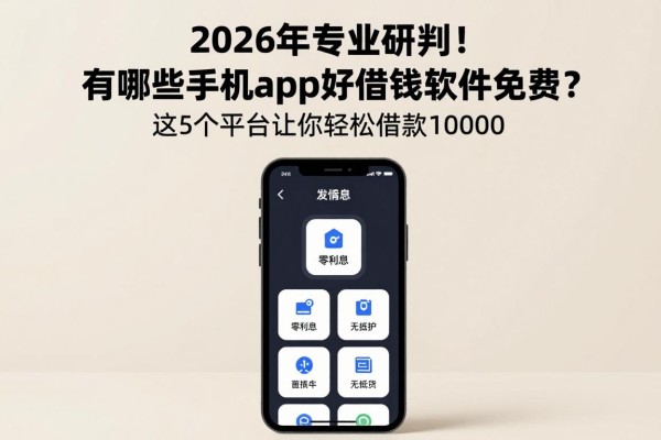 2026年专业研判!有哪些手机app好借钱软件免费?这5个平台让你轻松借款10000