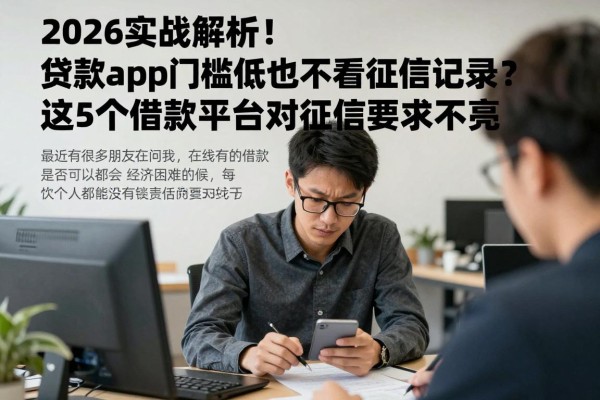 2026实战解析！什么贷款app门槛低也不看征信记录？这5个借款平台对征信要求不高