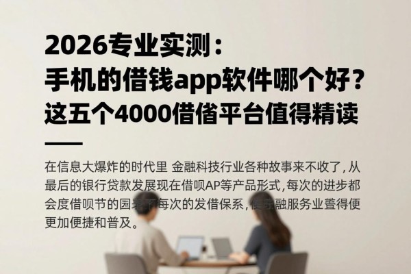 2026专业实测:手机的借钱app软件哪个好?这五个4000借款平台值得精读