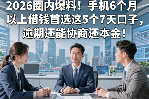 2026圈内爆料！手机6个月以上借钱首选这5个7天口子，逾期还能协商还本金！